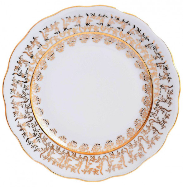 Набор тарелок 21 см 6 шт  Sykora &quot;Фредерика /Золотые листики на белом&quot;  / 126078