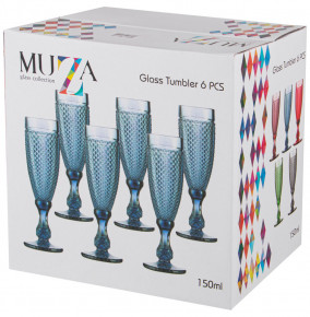 Бокалы для шампанского 150 мл 6 шт серые  LEFARD "Гранат /Muza color" / 225100