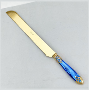 Столовый прибор Нож для хлеба  Domus Design "D&D /Дубаи /Голд" синяя ручка  / 301289