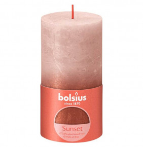 Свеча Рустик 13 х 6,8 см "Sunset /Мистический розовый + янтарь /Bolsius" (время горения 60 ч) / 278290