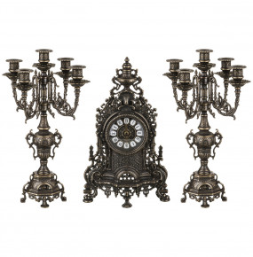 Набор 3 предмета (часы с циферблатом 11 см + 2 подсвечника 40 см) латунь  ALBERTI LIVIO & C S.A.S. "A.Livio" / 245663