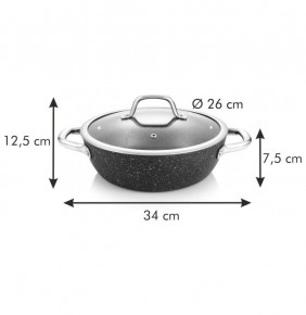 Сковорода 26 см с крышкой глубокая  Tescoma "PRESIDENT STONE" / 168079