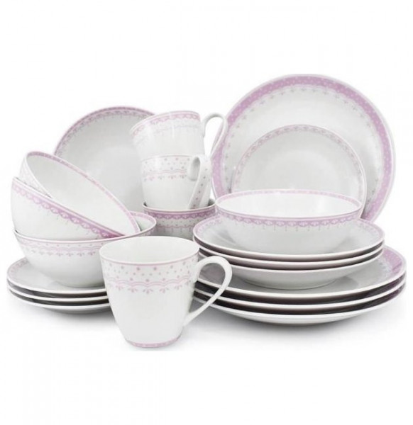 Набор посуды на 4 персоны 20 предметов  Leander &quot;Hyggelyne /Розовые узоры&quot; / 158493