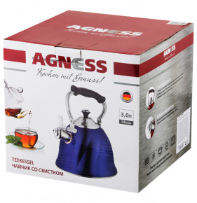 Чайник 3 л со свистком индукционное капсульное дно красный "Agness" / 215461