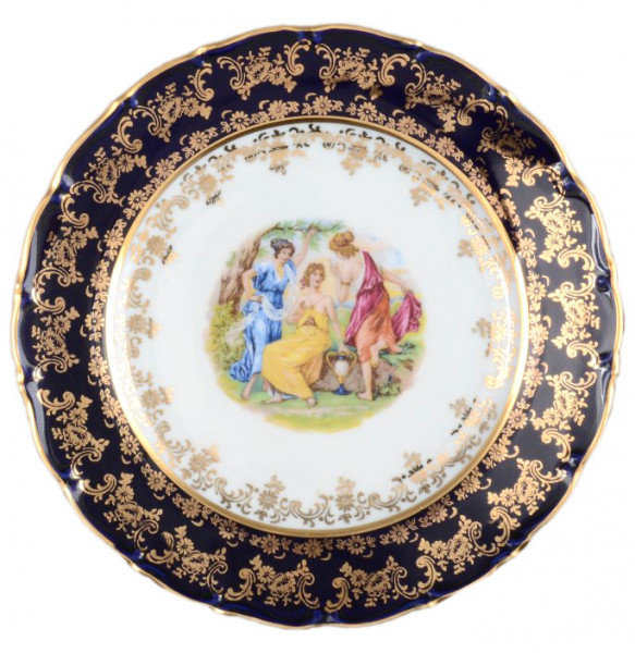 Набор тарелок 21 см 6 шт  Bohemia Porcelan Moritz Zdekauer 1810 s.r.o. &quot;Офелия /Мадонна кобальт&quot; / 038309