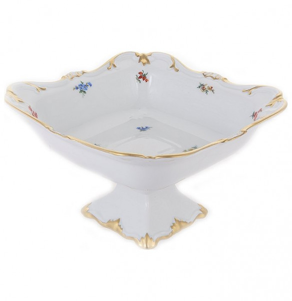 Салатник 22 см квадратный н/н  Bavarian Porcelain &quot;Веймар /Мелкие цветы /Матовое золото&quot; / 133785