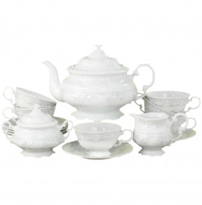 Чайный сервиз на 6 персон 15 предметов  Leander "Соната /Серый узор" / 158483