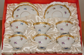 Набор чайный на 6 персон 18 предметов  Weimar Porzellan "Мелкие цветы /1016" (210 мл) / 080160