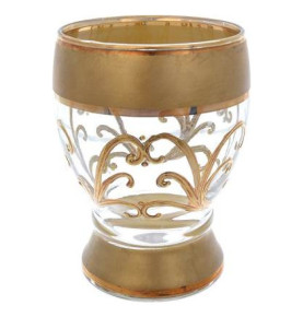 Набор для воды 7 предметов (кувшин 1,5 л + 6 стаканов по 290 мл )  AS Crystal Bohemia "Матовое золото /Relief" / 218249