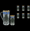 Набор для воды 7 предметов (кувшин 1,2 л + 6 стаканов по 350 мл)  Astra Gold &quot;Опера /Империя синяя&quot; / 127768