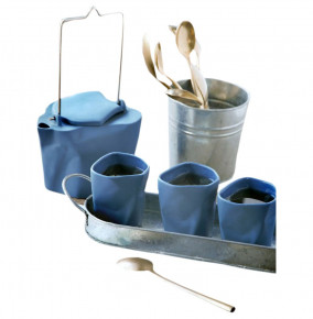 Чайный сервиз 5 предметов голубой  Cmielow Design Studio "BENT" / 163397