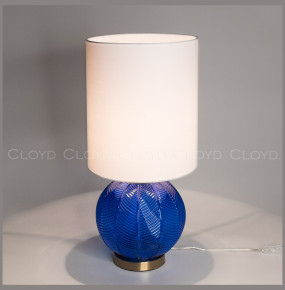 Настольная лампа 1 рожковая  Cloyd "ARBUSS" / выс. 61 см - латунь - синее стекло / 347274