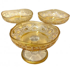 Креманка волнистая янтарная  Yagmur Hediyelik "Dior /Отводка золото" / 270615