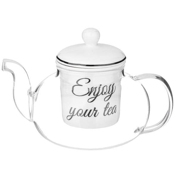 Заварочный чайник 650 мл стеклянный с фарфоровым ситом  LEFARD &quot;Bon appetit&quot; / 331957