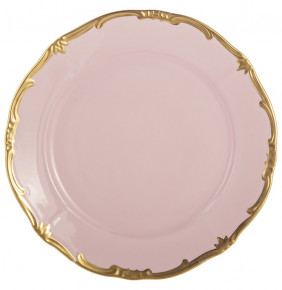 Тарелка 26 см 1шт  Weimar Porzellan "Престиж /Золотая отводка" розовый / 205763