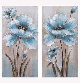Комплект картин 30 х 60 х 2,5 см 2 шт  Bronco "Голубой цветок" / 342007