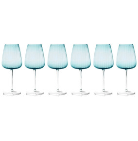 Бокалы для белого вина 550 мл 6 шт голубые  Le Stelle "Opium" (подарочная упаковка) / 342810