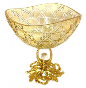 Креманка большая янтарная волнистая  Yagmur Hediyelik "Dior /Отводка золото"  / 270618