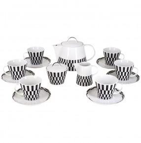 Чайный сервиз на 6 персон 15 предметов  Thun "Том /Черно-белые полоски" / 231970