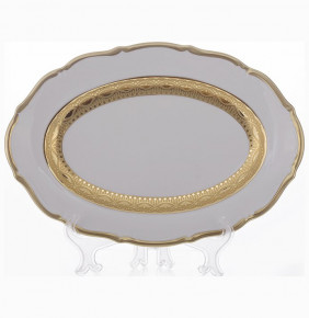 Блюдо 24 см овальное  Bavarian Porcelain "Мария-Тереза /Золотая лента" / 093128