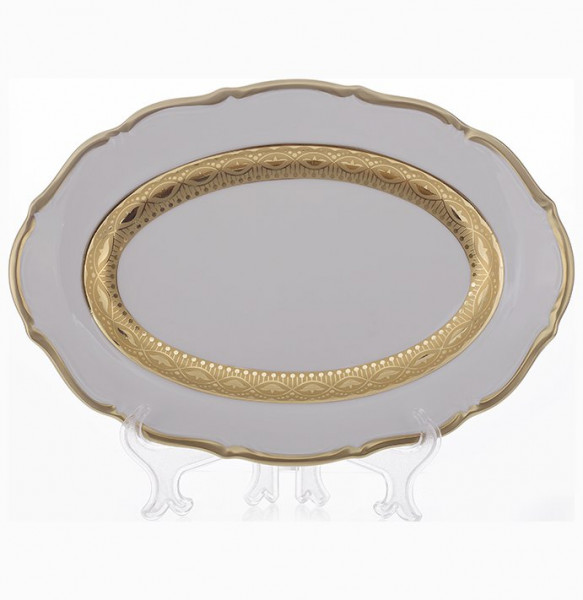 Блюдо 24 см овальное  Bavarian Porcelain &quot;Мария-Тереза /Золотая лента&quot; / 093128