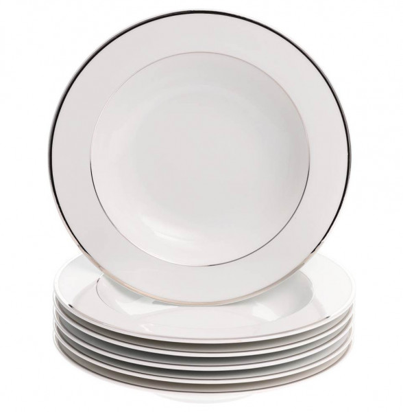 Набор тарелок 22 см 6 шт глубокие  Thun &quot;Луиза /Отводка платина&quot; / 251524