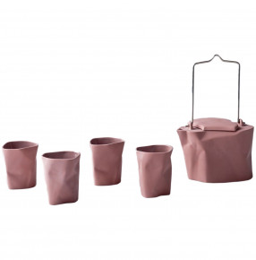 Чайный сервиз 5 предметов розовый  Cmielow Design Studio "BENT" / 163398