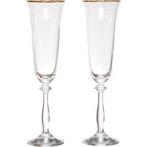 Бокалы для шампанского 190 мл 2 шт  Crystalex CZ s.r.o. "Анжела /Отводка золото" / 111954