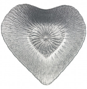 Блюдо 16 х 16 х 3 см Сердце  АКСАМ "Silver shiny /Heart" / 226074