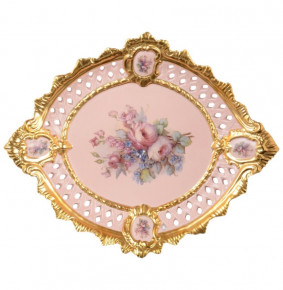 Блюдо круглое розовое "Bruno Costenaro /Цветы" / 124047
