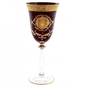 Бокалы для красного вина 250 мл 6 шт красные  Balvinglass "Анжела /Богемия /Антик золото" Б-Г / 146151