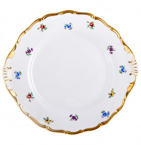 Пирожковая тарелка 27 см  Bohemia Porcelan Moritz Zdekauer 1810 s.r.o. "Анжелика 845 /Мелкие цветы" / 122556