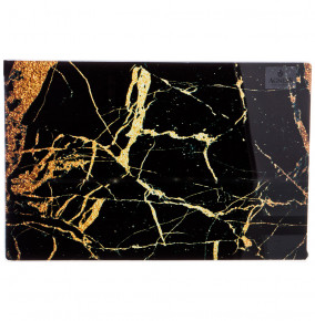 Доска разделочная 20 х 30 х 0,4 см стеклянная  Agness "Чёрный мрамор" / 199169