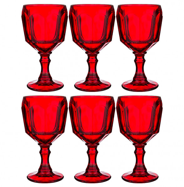 Бокалы для вина 400 мл 6 шт красные  LEFARD &quot;Muza Color /Рокки&quot; / 193002