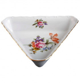 Салатник 18 см треугольный  Bohemia Porcelan Moritz Zdekauer 1810 s.r.o. "Полевой цветок" / 097708