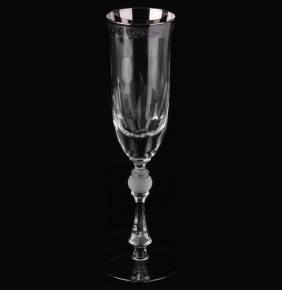 Бокалы для шампанского 200 мл 6 шт  Crystalite Bohemia "Джесси /Платина" / 001227