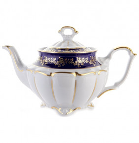 Заварочный чайник 1,1 л  Bavarian Porcelain "Мария-Тереза /Барокко кобальт /Золотые листики" / 123682