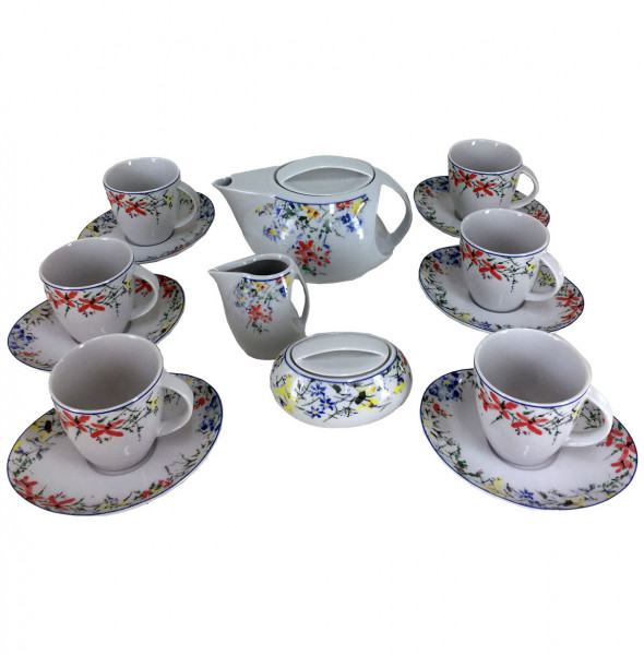 Чайный сервиз на 6 персон 15 предметов  Thun &quot;Лоос /Цветочный орнамент&quot; / 232072