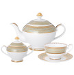 Чайный сервиз на 6 персон 14 предметов (без молочника)  LEFARD &quot;Золотая сетка /мятный&quot; / 342541