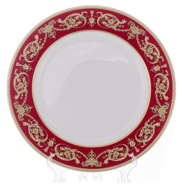 Набор тарелок 19 см 6 шт  Bavarian Porcelain &quot;Александрия /Золотой узор на красном&quot; / 070335