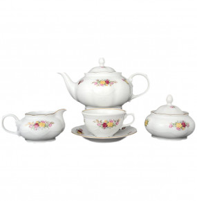 Чайный сервиз на 6 персон 15 предметов  Thun "Николь /Розы" / 036211