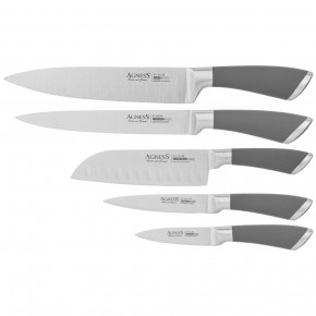 Набор кухонных ножей 6 предметов с магнитным держателем  Agness "Монблан" / 262870