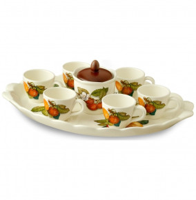 Кофейный набор на 6 персон 9 предметов  Artigianato Ceramico by Caroline "Artigianato ceramico /Груша" / 149419
