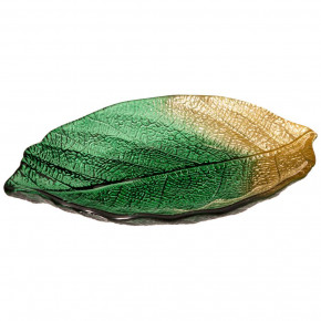 Блюдо 28 см Лист  АКСАМ "Leaf emerald" / 277040