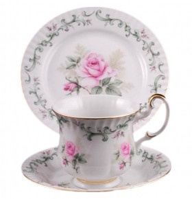 Чайный набор для завтрака 250 мл на 1 персону 3 предмета  Leander "Моника /Серая роза" / 158150
