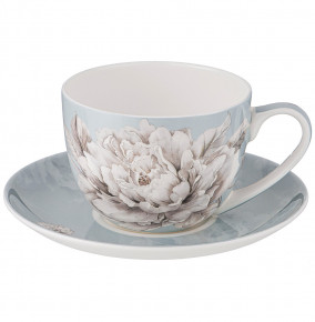 Чайная пара 330 мл 1 шт голубая  LEFARD "White flower" / 236297
