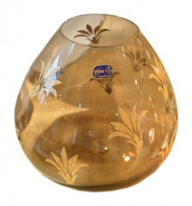 Ваза для цветов 18,5 см прозрачно-дымчатая  Crystalex CZ s.r.o. "Золотой цветок" / 061301