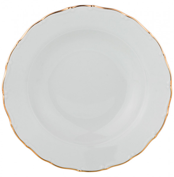 Набор тарелок 23 см 6 шт глубокие  Bohemia Porcelan Moritz Zdekauer 1810 s.r.o. &quot;Офелия /Золотая отводка&quot; (без упаковки) / 171288