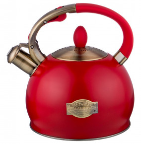Чайник 3 л со свистком термоаккумулирующее дно индукция красный "Agness" / 196310