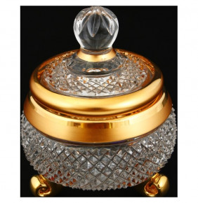 Тройножка 8,5 см с крышкой  Sonne Crystal "Фелиция /хрусталь с золотом" SC / 114712